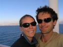 On the ferry.
